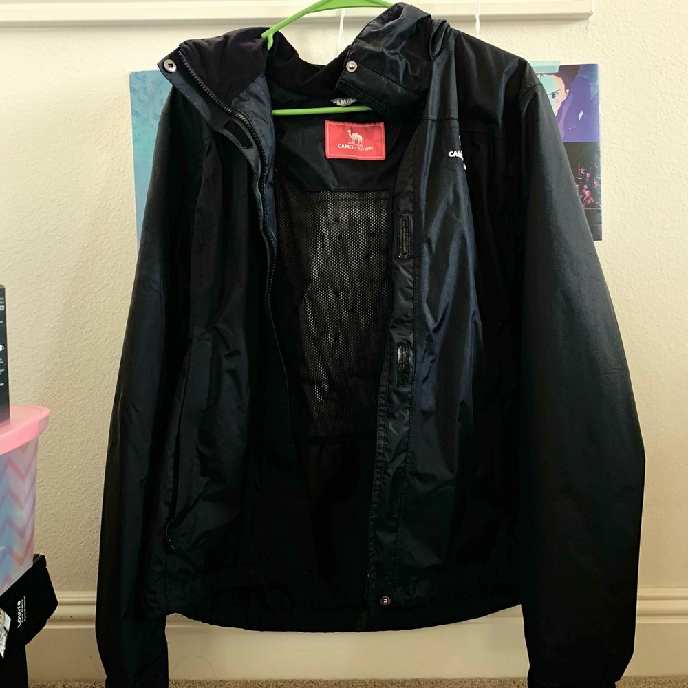 camel crown black women’s windbreaker